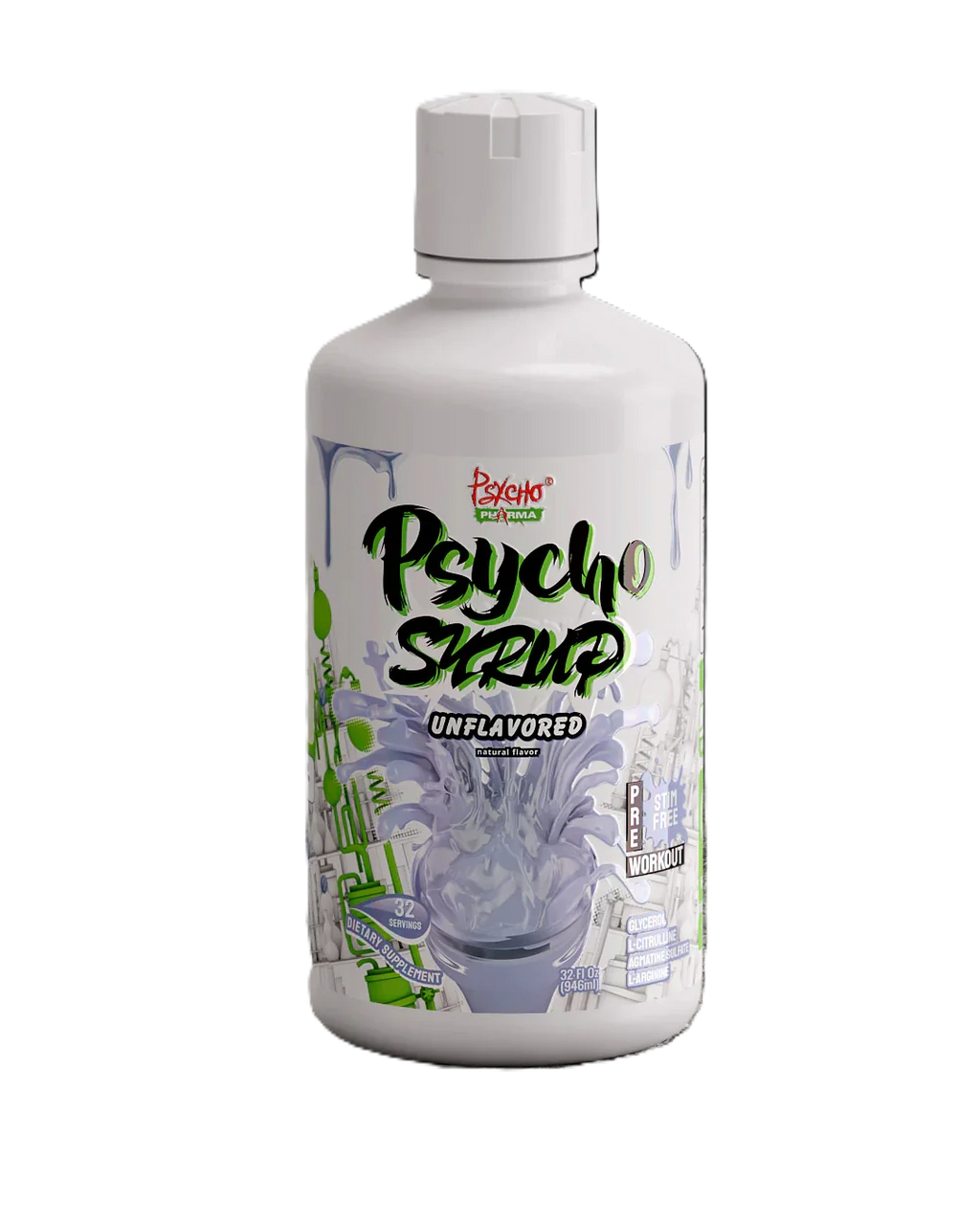Psycho Pharma Psycho Syrup Stim Free 32Serv Pre Entreno Unflavored