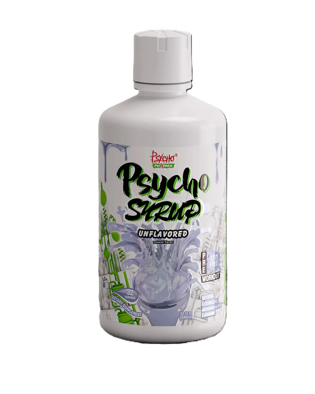 Psycho Pharma Psycho Syrup Stim Free 32Serv Pre Entreno Unflavored