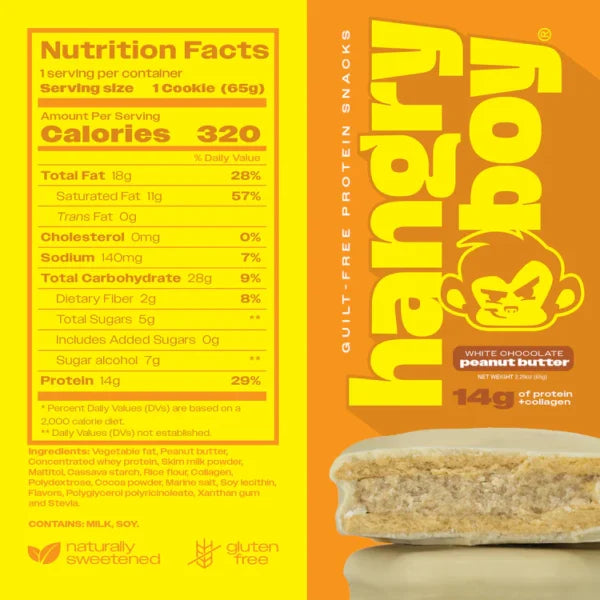 Hangryboy Protein Cookie 12 Pack Informacion nutricional