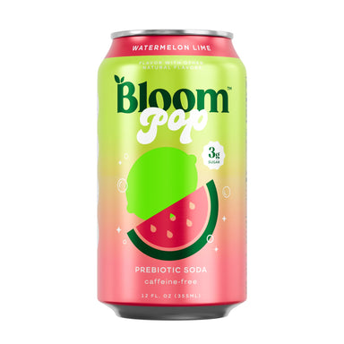 Bloom Nutrition Pop Prebiotic Soda 355ml 12 Pack Watermelon Lime Portada