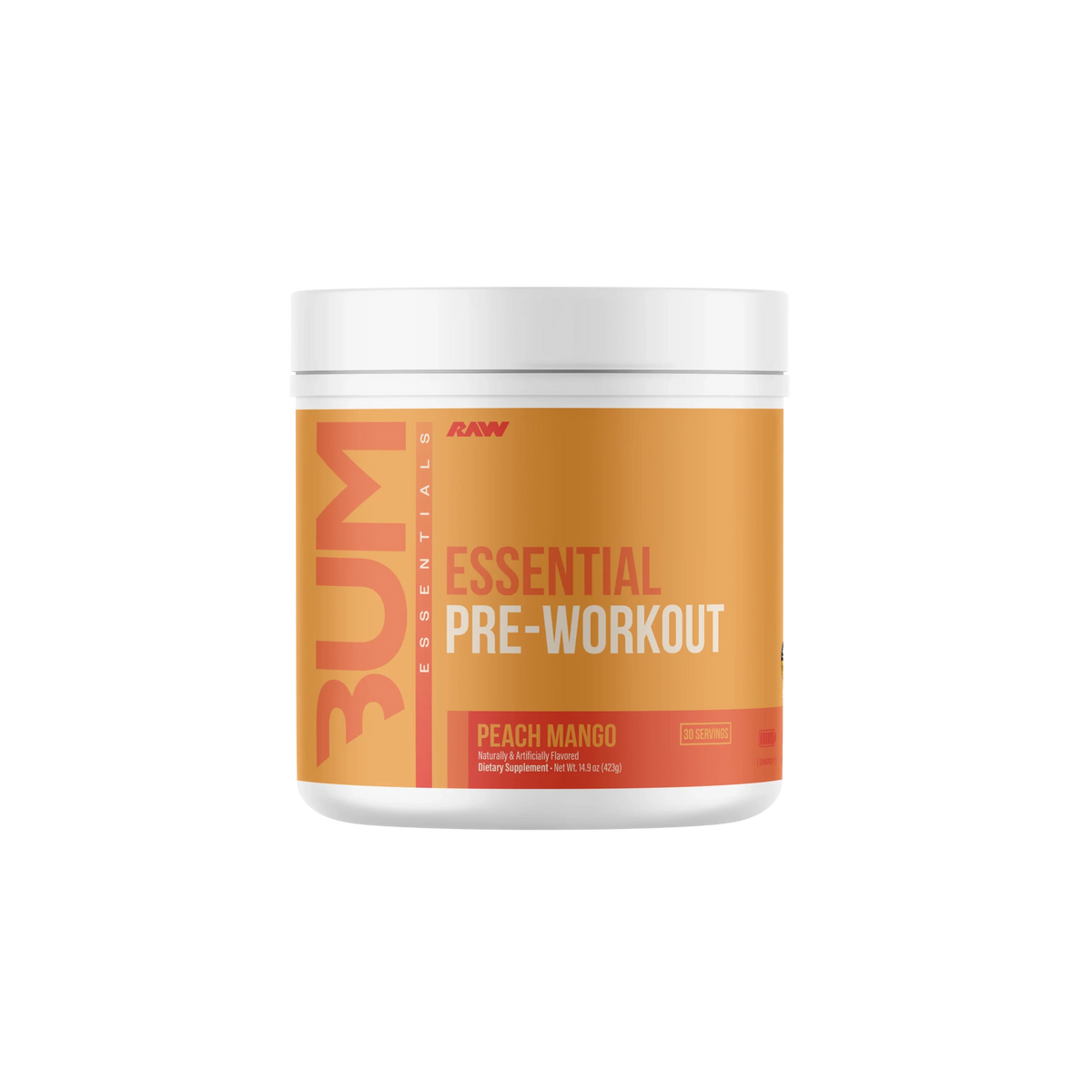 Raw Nutrition Bum Essentials Pre Entreno 30 Servicios Peach Mango