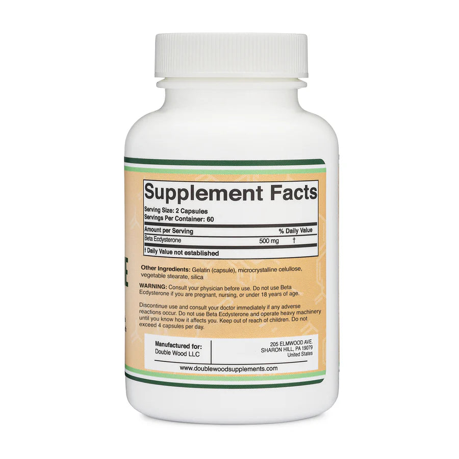 Double Wood Beta Ecdysterone 500 Mg 120 Cápsulas informacion nutricional 2