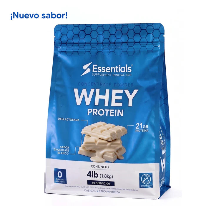 Essentials Whey Protein 4 Lbs 60 Servicios Chocolate Blanco