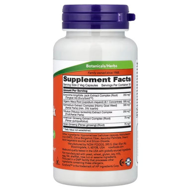 Now Foods Testo Jack 200 60 Veg Cap informacion nutricional