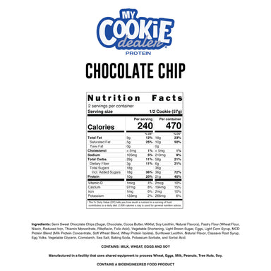 Raw Nutrition My Cookie Dealer 12 Galletas Coffee Cake informacion nutricional