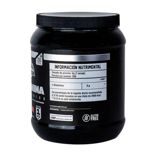 BlackBear Glutamina 1 Kg 200 Servicios Informacion nutricional