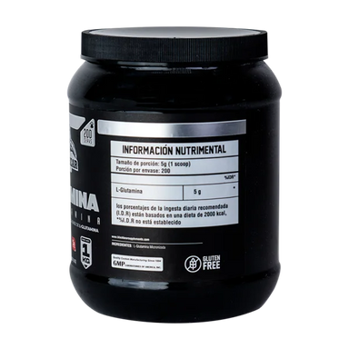 BlackBear Glutamina 1 Kg 200 Servicios Informacion nutricional
