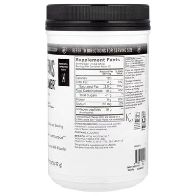 Vital Proteins Collagen Creamer Mocha 317g Informacion nutricional