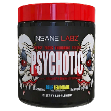 Insane Labz Psychotic Blend Pre Entreno 35 Servicios blue lemonade
