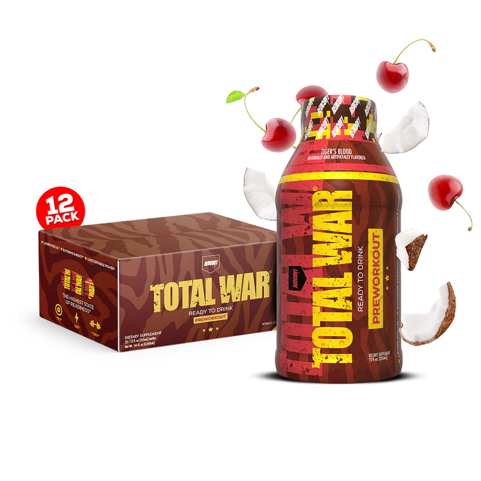 Redcon1 Total War Ready To Drink Pre Entreno 12 Pack Tigers blood