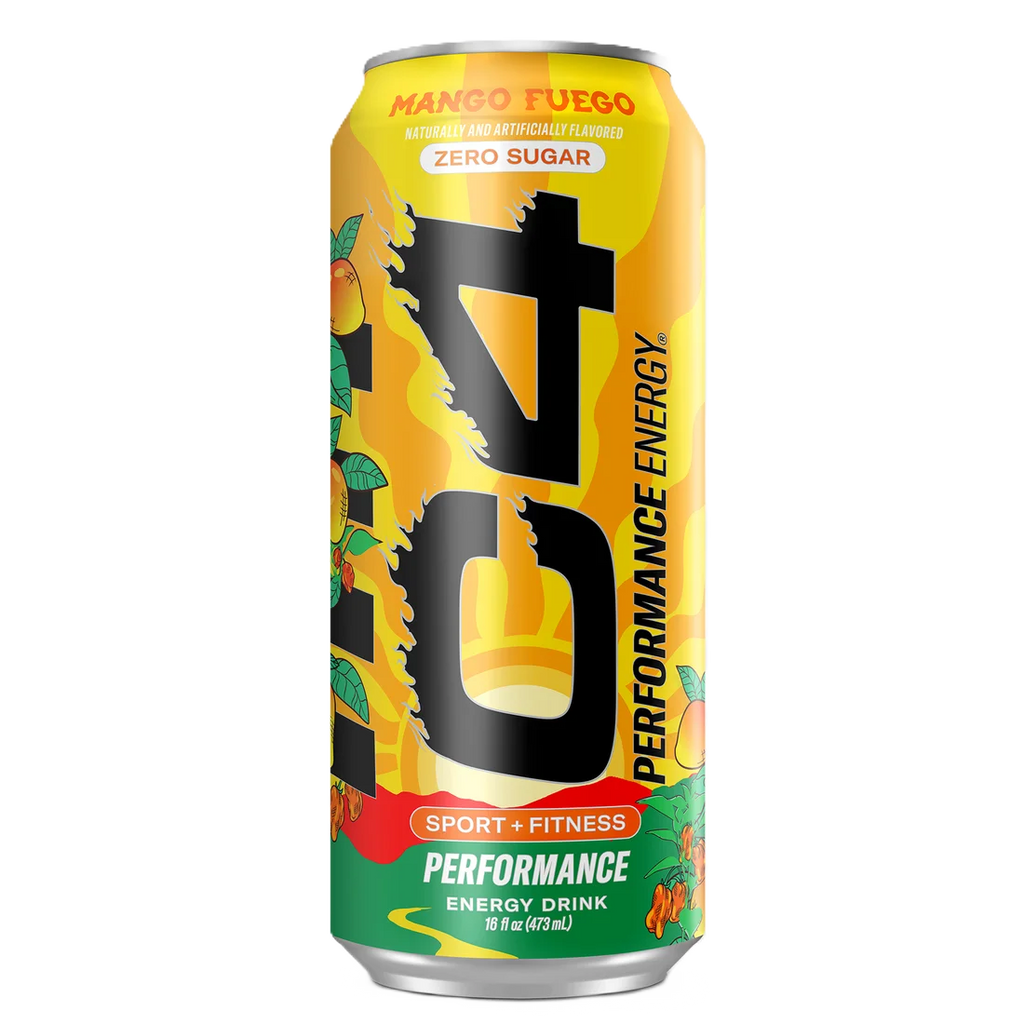 Cellucor c4 energy drink zero azucar 16 oz (12 latas) mango fuego