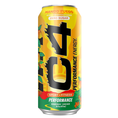Cellucor c4 energy drink zero azucar 16 oz (12 latas) mango fuego