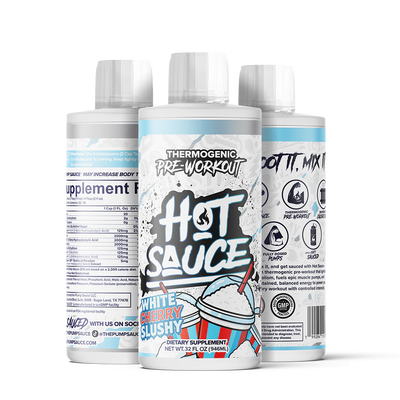 Hot Sauce Thermogenic Pre Entreno 32/16 servicios white Cherry Slushy Portada