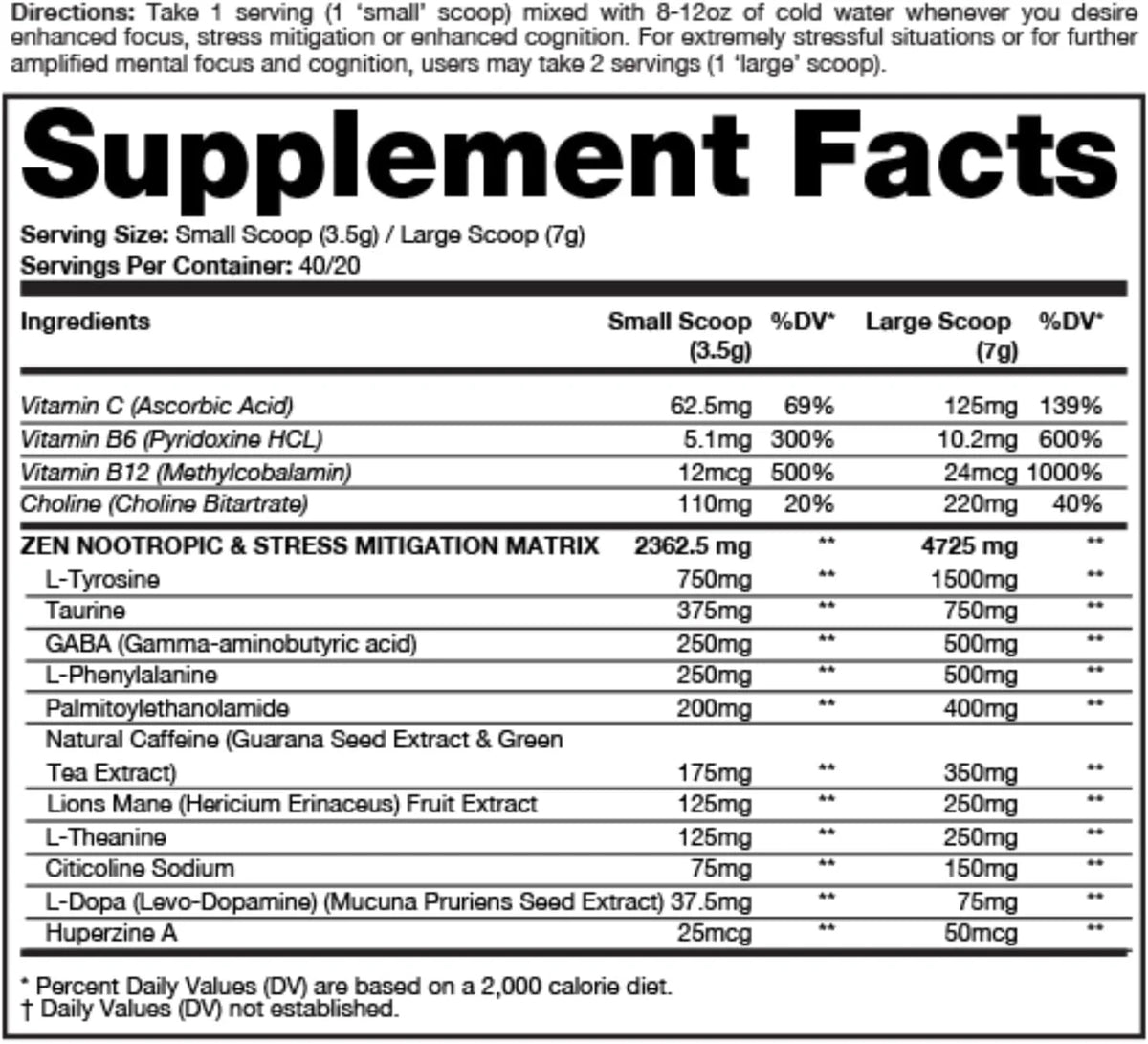 Dragon Pharma Neuromorph Pre Entreno 40 Servicios informacion nutricional