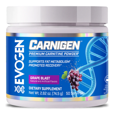 Evogen Carnigen Carnitina en Polvo 50 servicios grape
