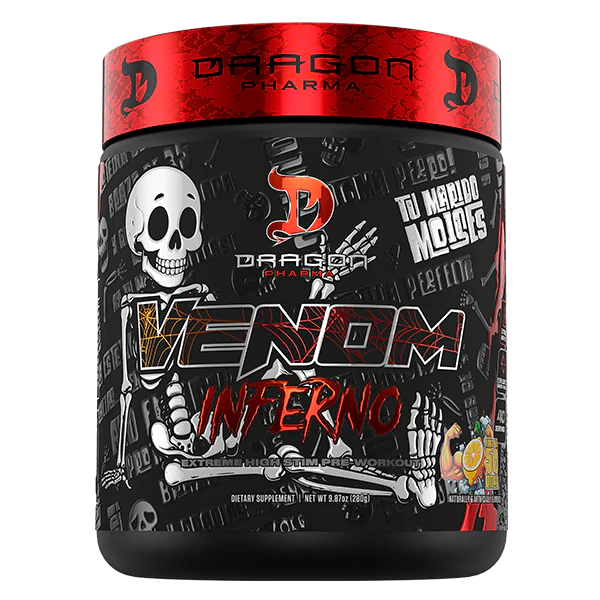 Dragon Pharma Venom Inferno Pre Entreno 40 Servicios brazo de limon