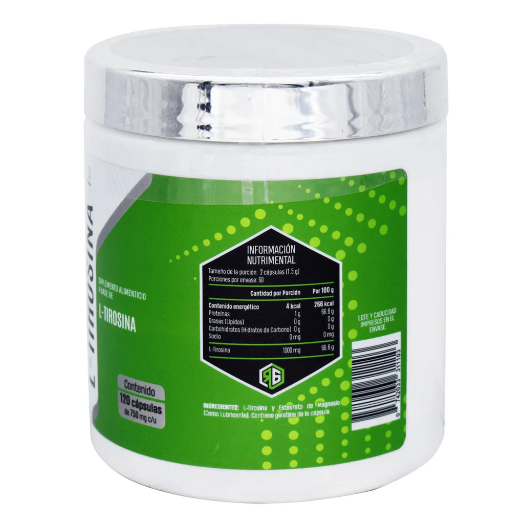 Red Gold L-Tirosina 750Mg 120 Capsulas Informacion nutricional