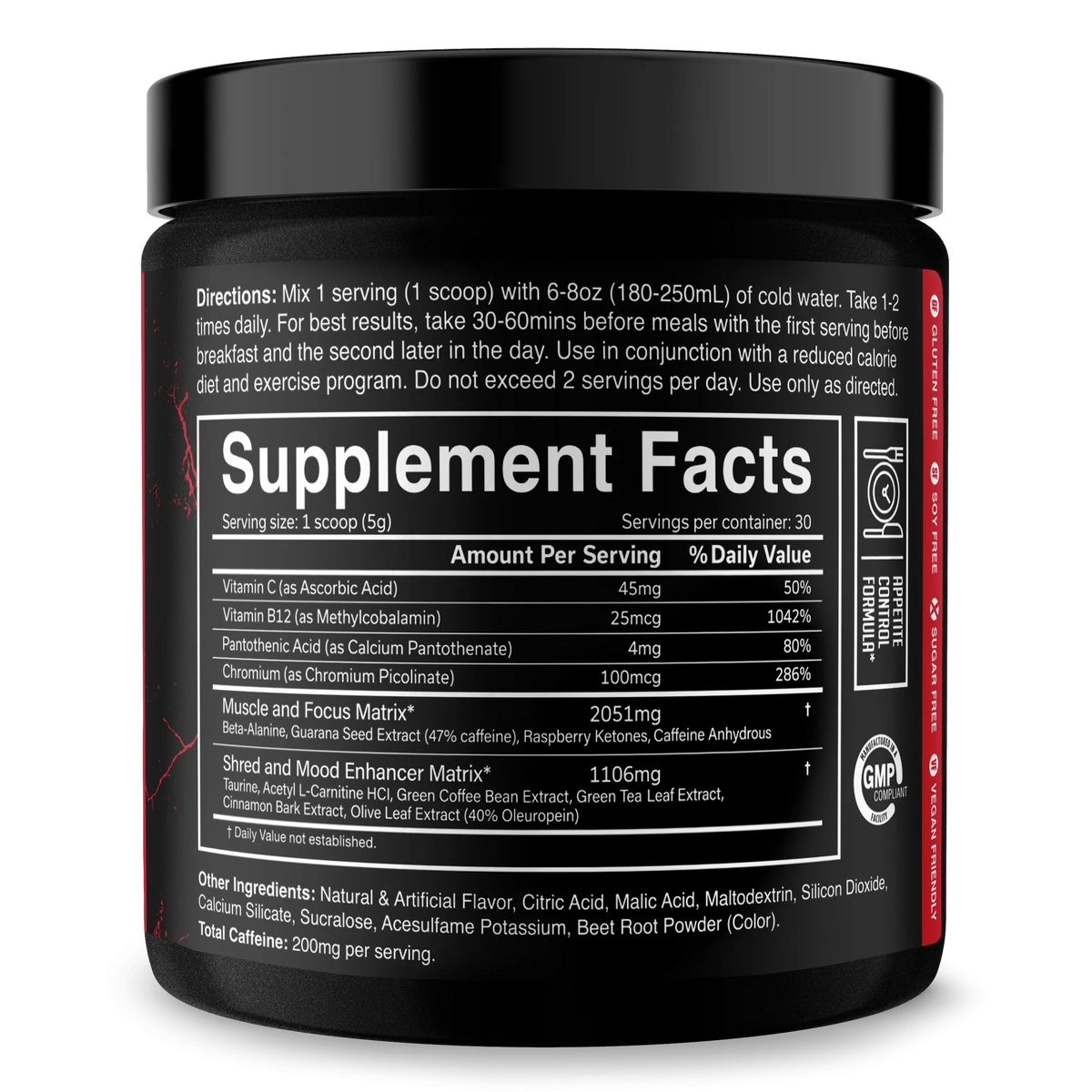 JNX Sports The Ripper Fat Burner 30 Servicios informacion nutricional
