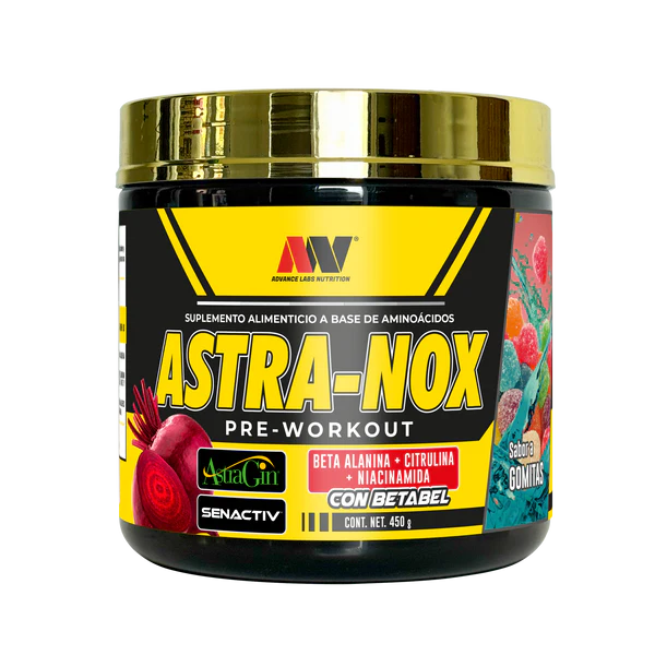 Advance Nutrition Astra-Nox 450g 30 Serv Pre Entreno Sabor a Gomitas
