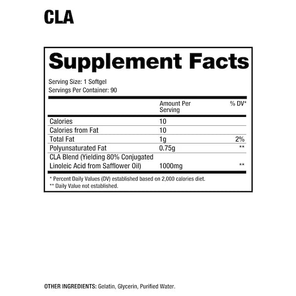 Dragon Pharma Cla 90 Tabletas Informacion nutricional