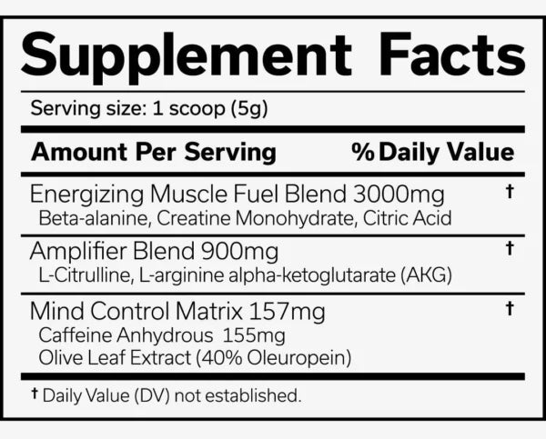 JNX The Curse Pre Entreno 30 Servicios Informacion nutricional