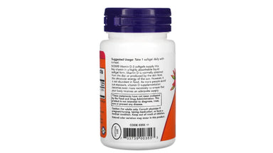 Now Foods Vitamina D-3 2000 IU 30 Softgels portada 2