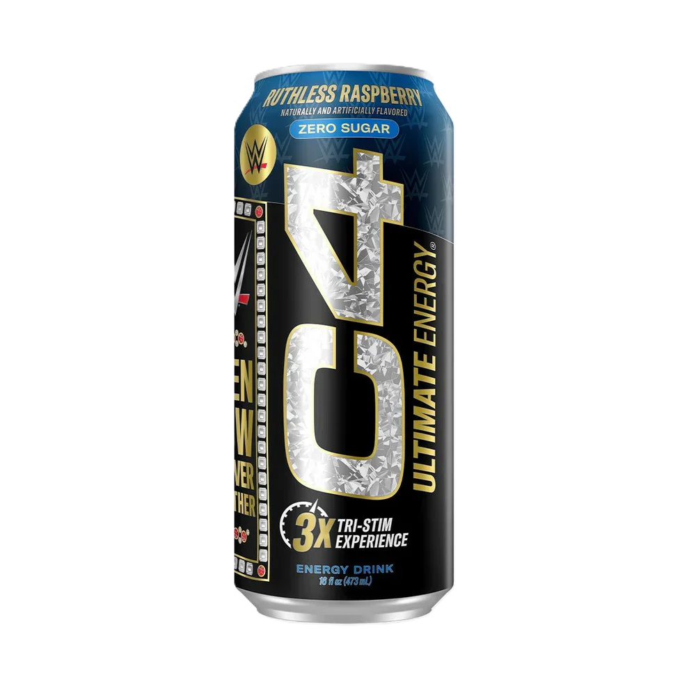 Cellucor C4 Ultimate Energy Drink 12 Pack WWE ruthless raspberry