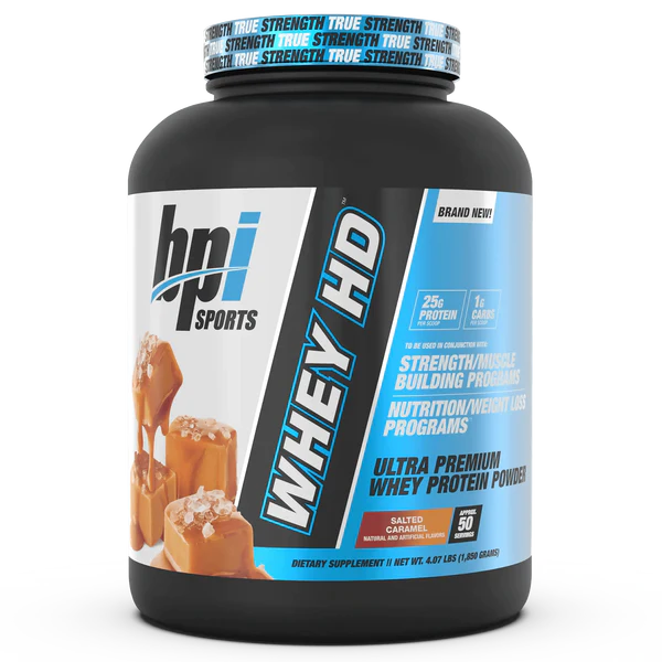 BPI Sports Proteina Whey HD 4.5 Lbs 50 Servicios salted caramel