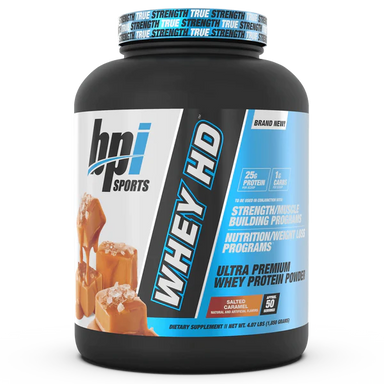 BPI Sports Proteina Whey HD 4.5 Lbs 50 Servicios salted caramel