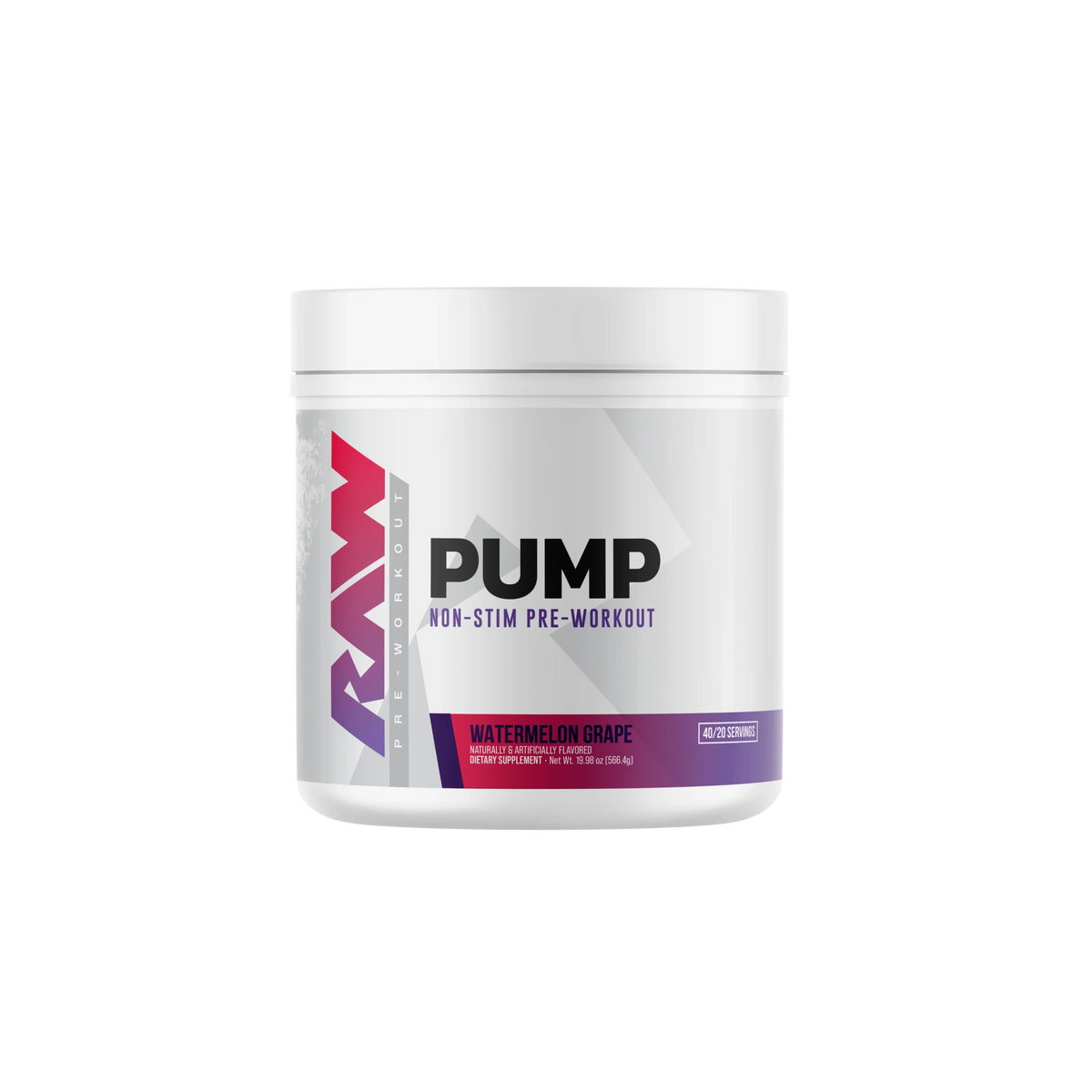 Raw Nutrition Pump Non-Stim Pre Entreno 40 Servicios watermelon grape