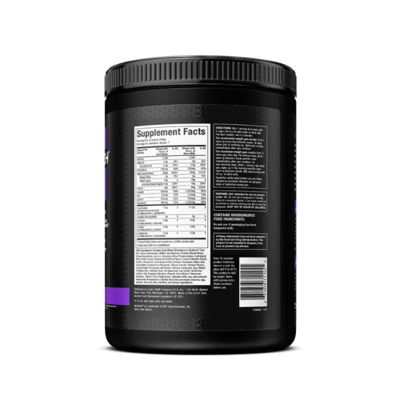 Muscletech 100% Mass Gainer 5.15lb Informacion nutricional