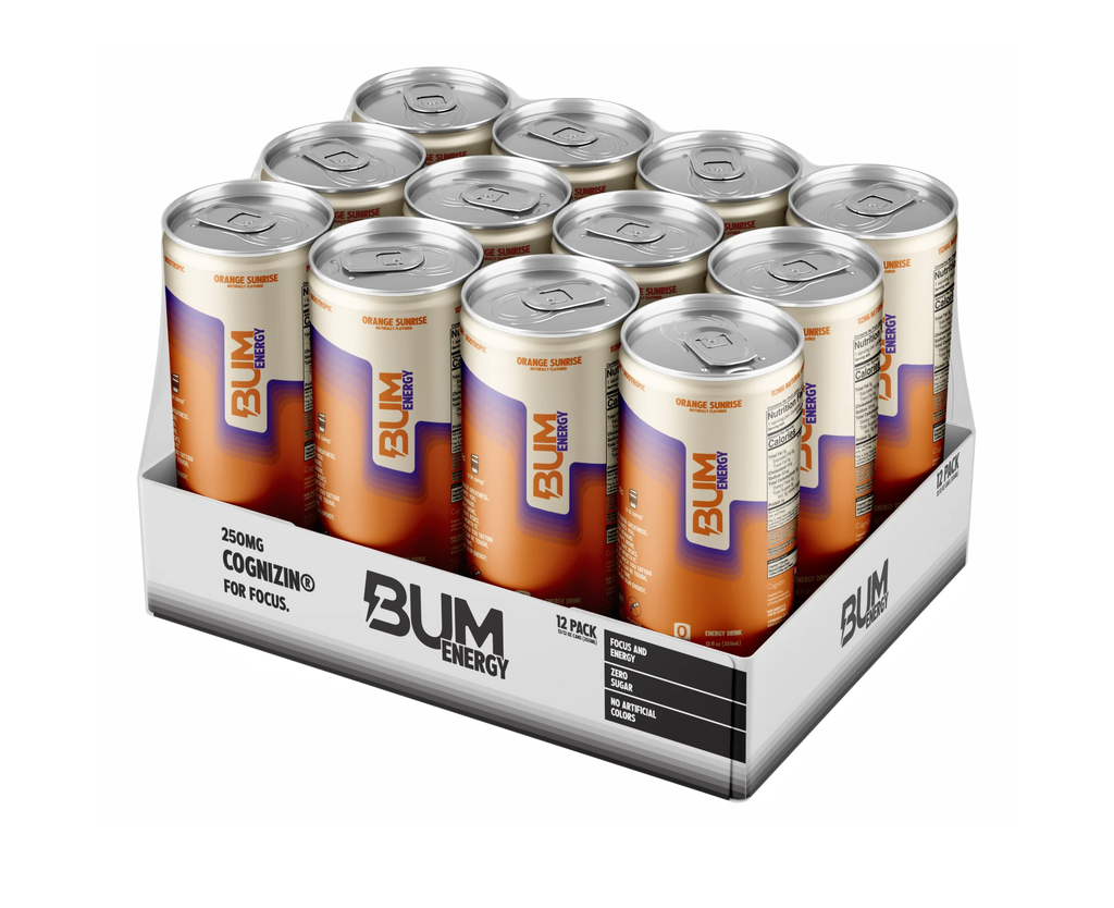 Raw Nutrition Bum Energy Drink 12 Pack Orange sunrise