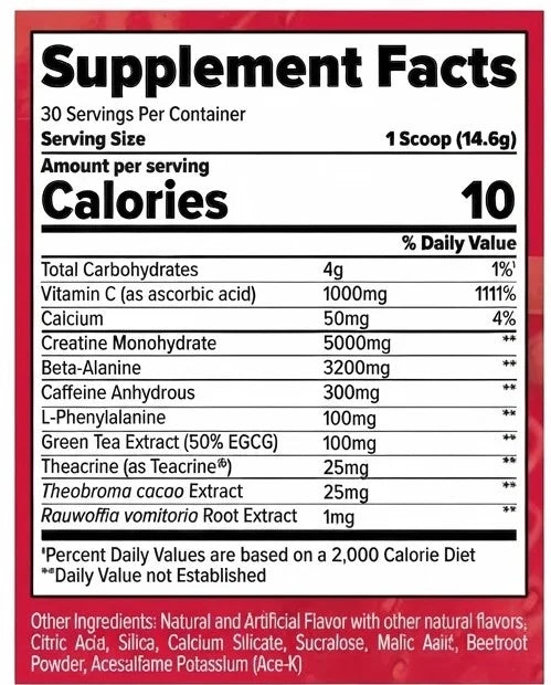 Finaflex Stimul8 Preworkout + 5g Creatine Calypso Informacion nutricion