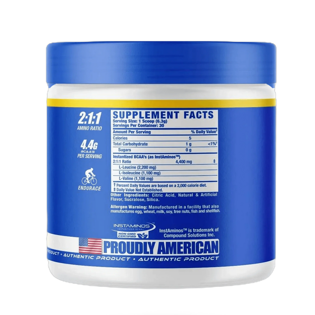 Ronnie Coleman BCAA xs 30 servs informacion nutricional