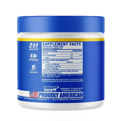 Ronnie Coleman BCAA xs 30 servs informacion nutricional