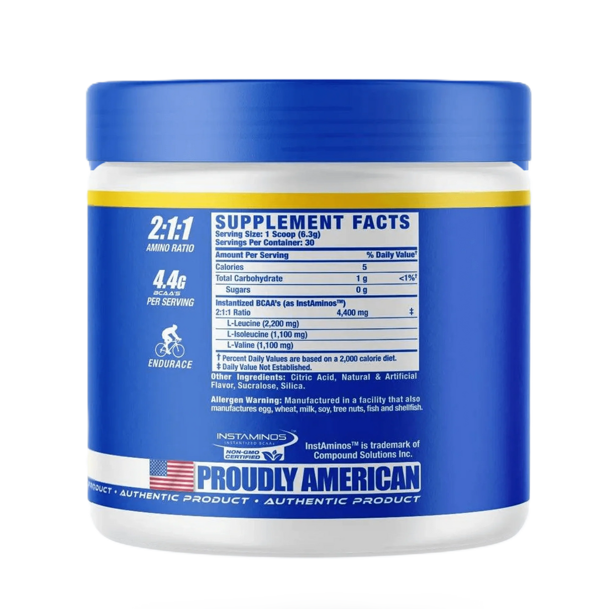 Ronnie Coleman BCAA xs 30 servs informacion nutricional