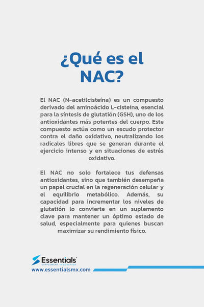 Essentials NAC (N-Acetilcisteina) 60 Capsulas Portada 2