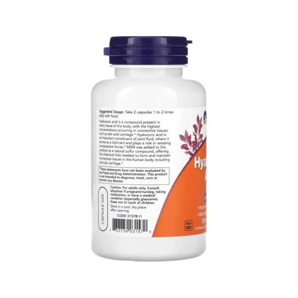 NOW Foods, Hyaluronic Acid 50Mg 120 Caps Portada 2