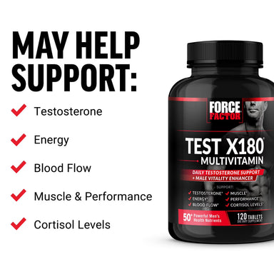 Force Factor Test X180 Multivitamínico 120 Tabs Portada 2