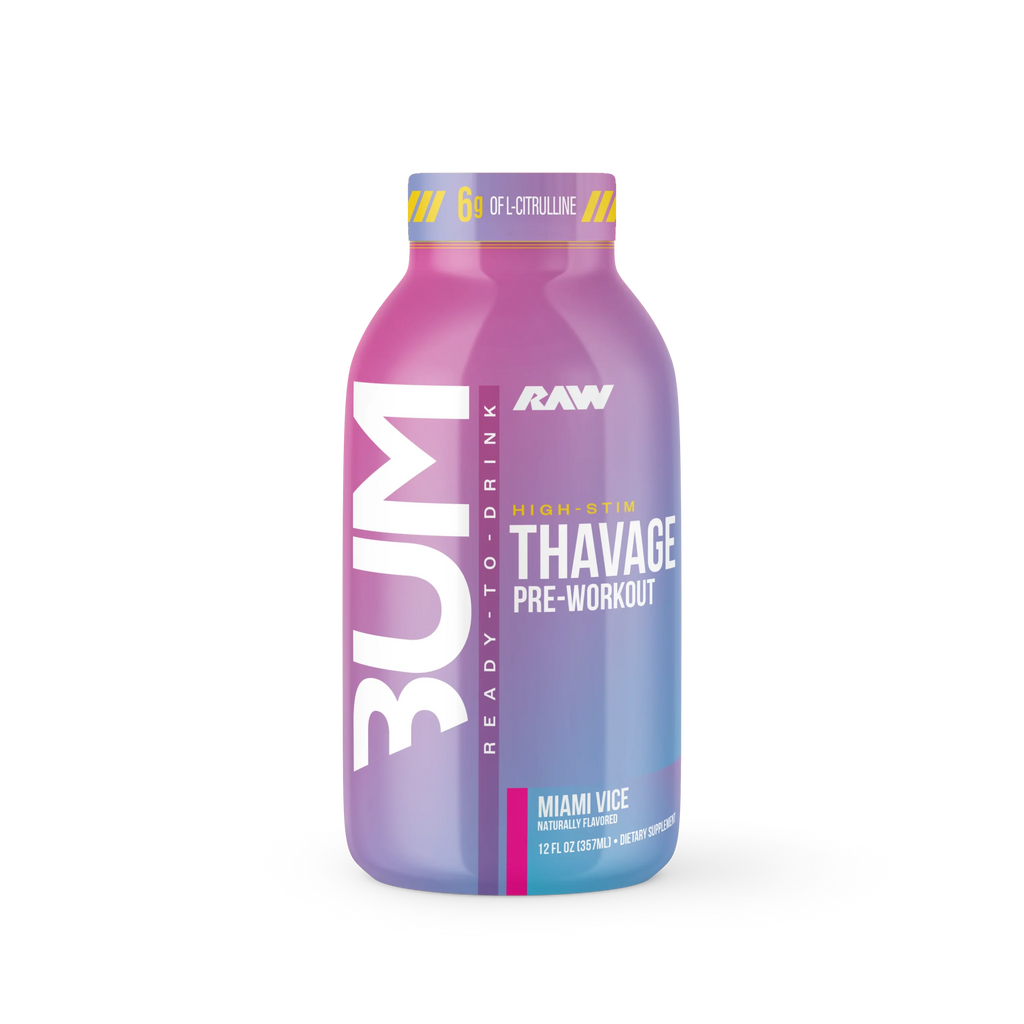 Raw Nutrition Thavage Drink Pre Entreno 12oz 12 Pack miami vice
