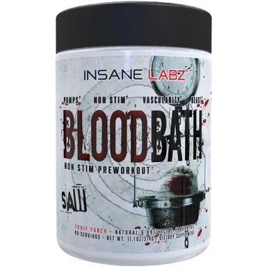 Insane Labz Saw BloodBath Non Stim 40 Servicios Pre Entreno Fruit Punch Portada