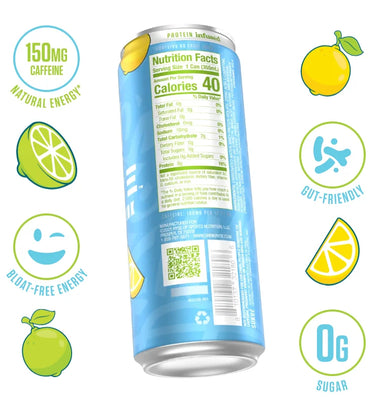 Ryse Energy Drink + Proteina 12 pack Ocean Breeze Informacion nutricional