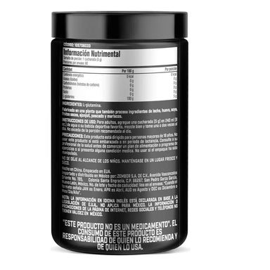 MuscleTech Platinum 100% Glutamine 300g informacion nutricional
