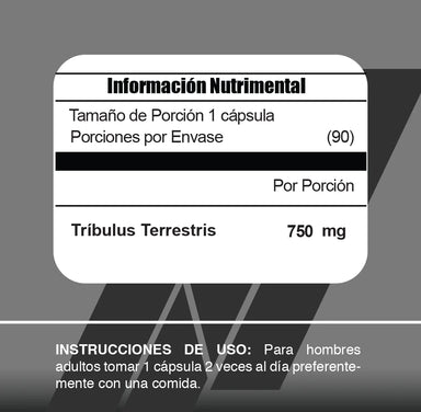 Meta Nutrition Max Trib 90 capsulas Tribulus informacion nutricional
