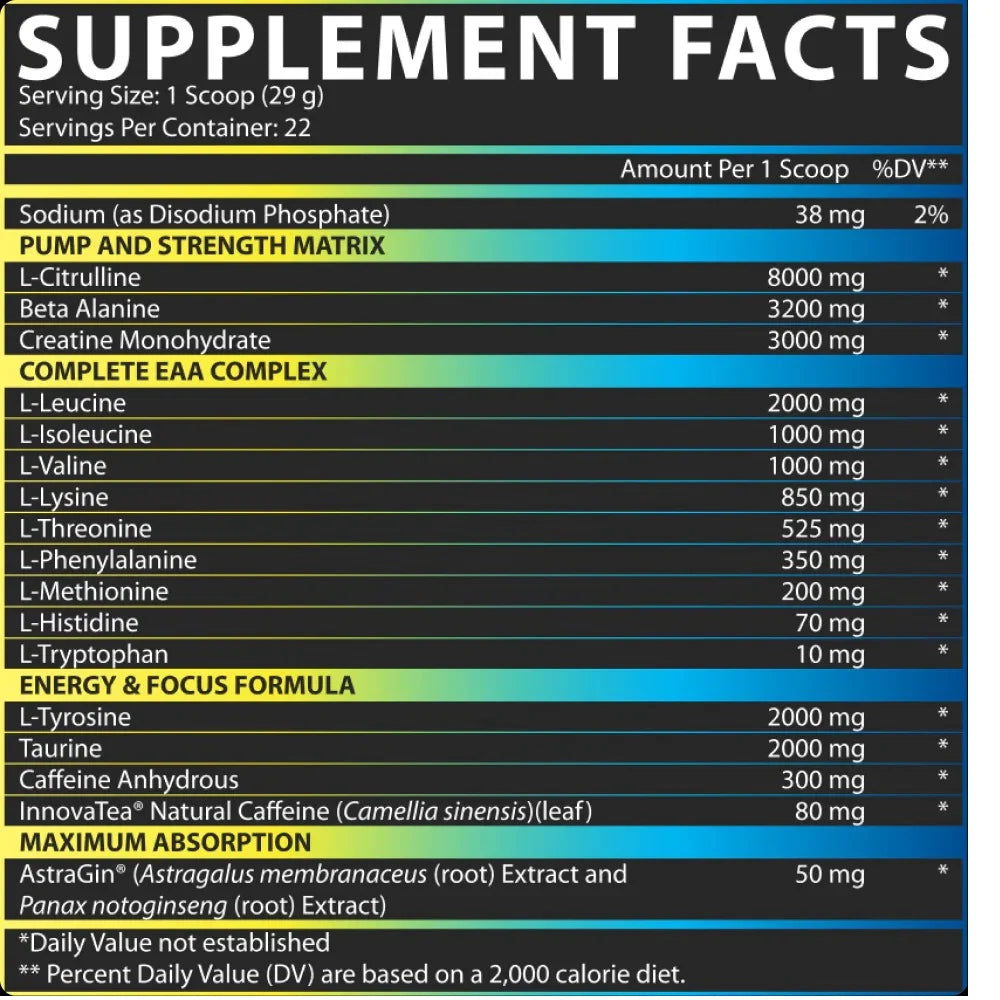 Nutrex Pre Entreno Outlift Clinical 22 Servicios informacion nutricional