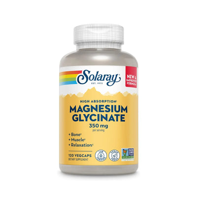 Solaray Glicinato de Magnesio 350mg, 120 Cápsulas Vegetales