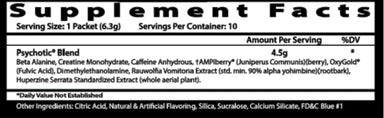 INSANE PSYCHOTIC BLEND 30 STICKS VARIEDAD SABORES BOLSA Informacion nutricional