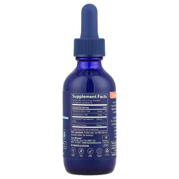 Trace Minerals Fulvic Acid 250mg 59ml Informacion nutricional