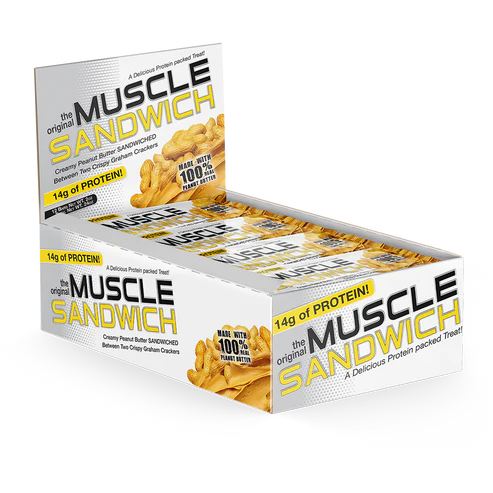 Muscle Sandwich 12 Barras de Proteina Peanut butter Portada