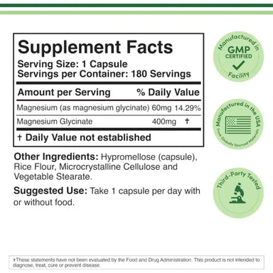 Garden of Life organics Womens Multivitaminico 120 tabs Double Wood Magnesium Glycinate 400mg 180 Capsules Informacion nutricional 2